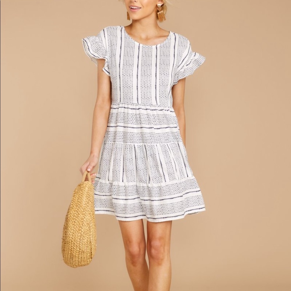 Striped Stitch Babydoll Dress